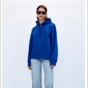 Zara blue hoodie sweatshirt